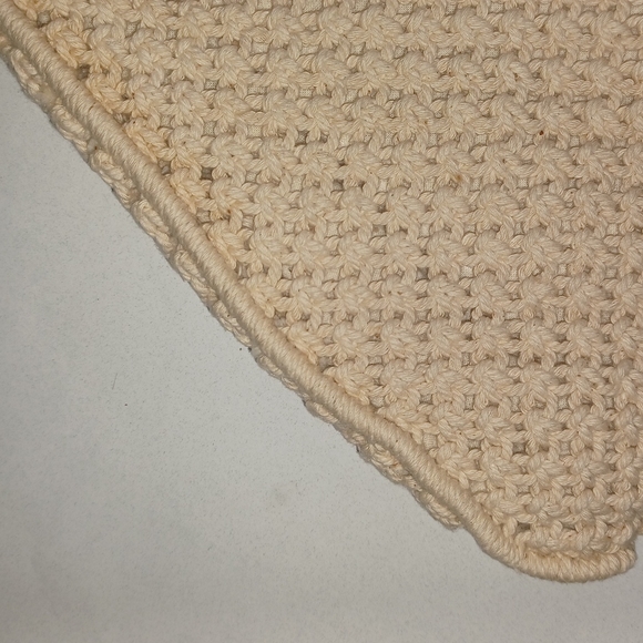 Macrame cream Wristlet clutch with wooden beads details beach - Picture 6 of 17